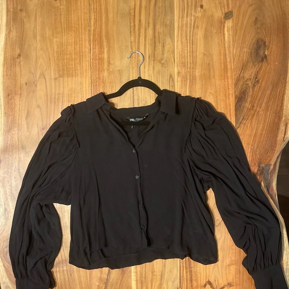Zara Black Full Sleeve Blouse - Picture 16 of 16